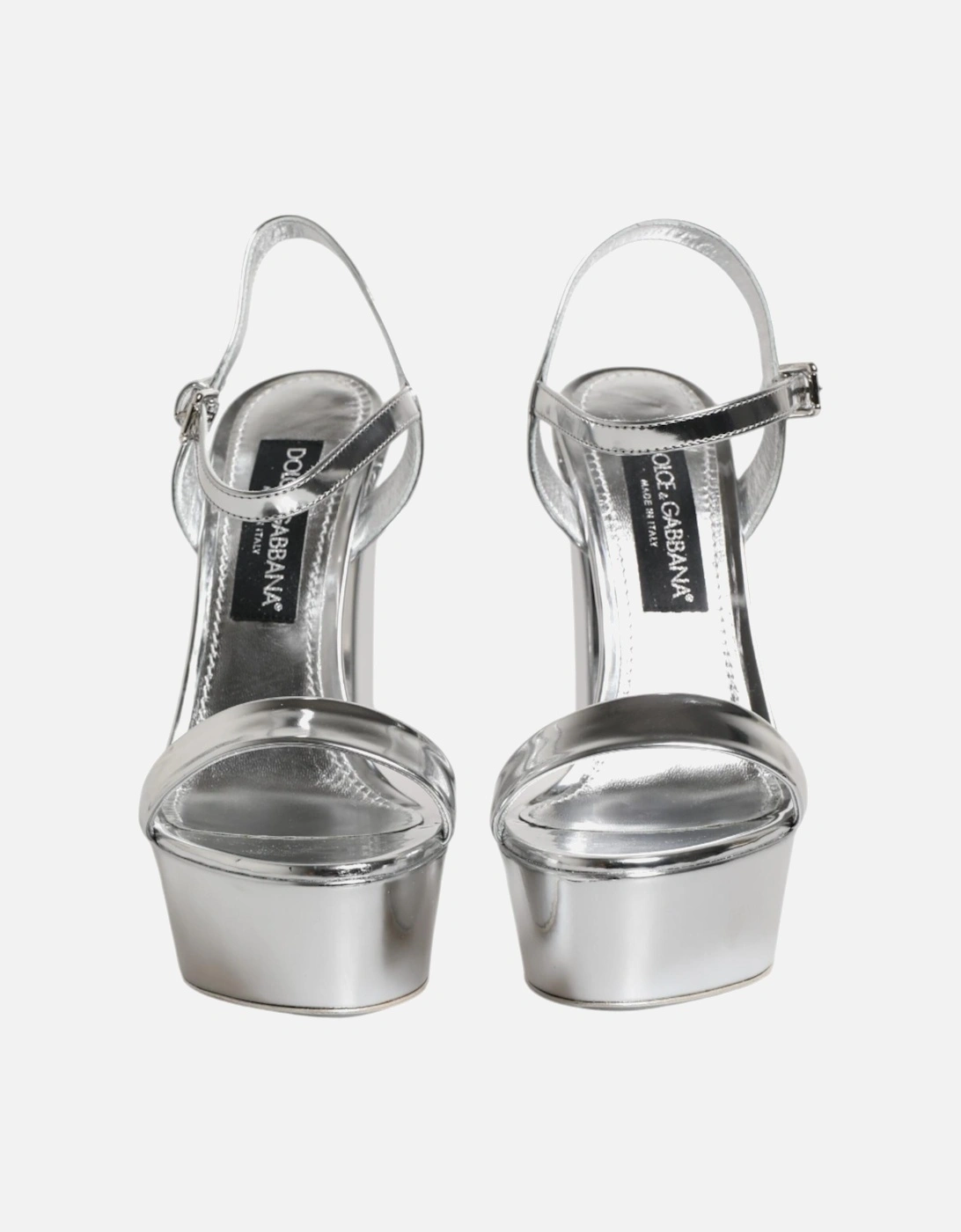 Ankle Strap Platform Heel Sandals Women - Silver