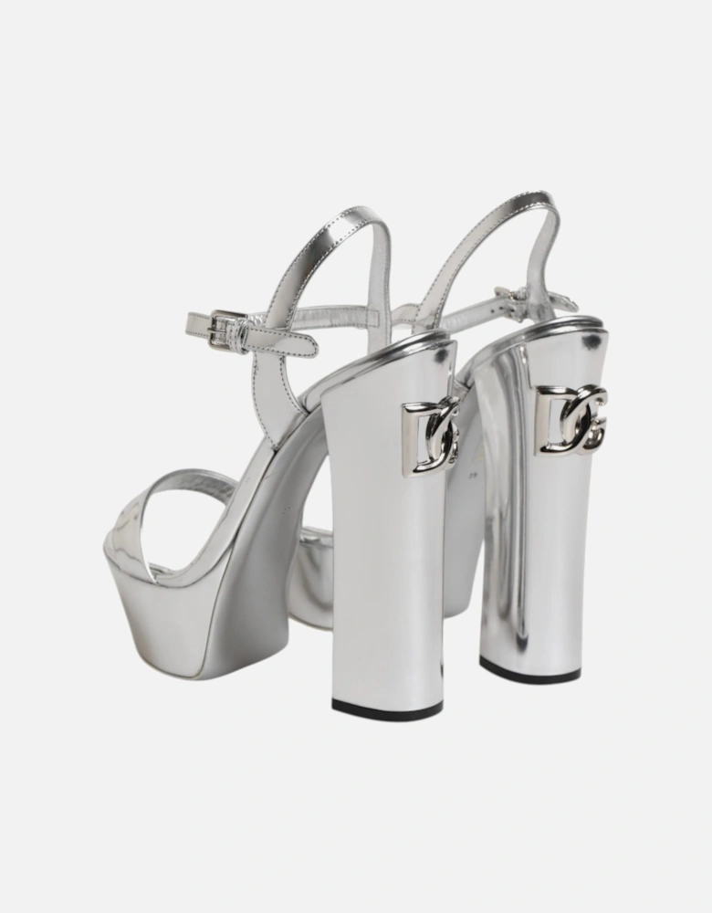 Ankle Strap Platform Heel Sandals Women - Silver