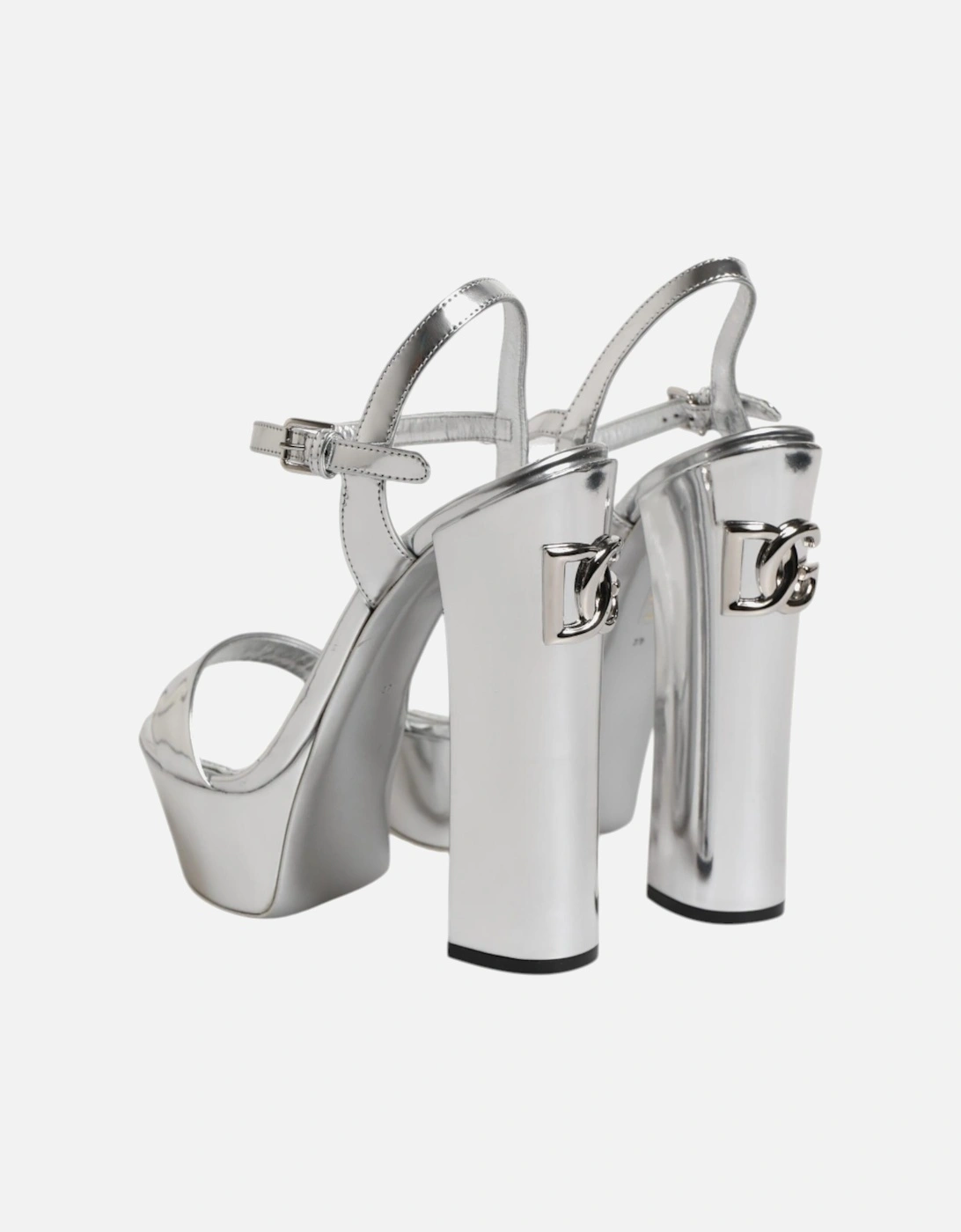 Ankle Strap Platform Heel Sandals Women - Silver