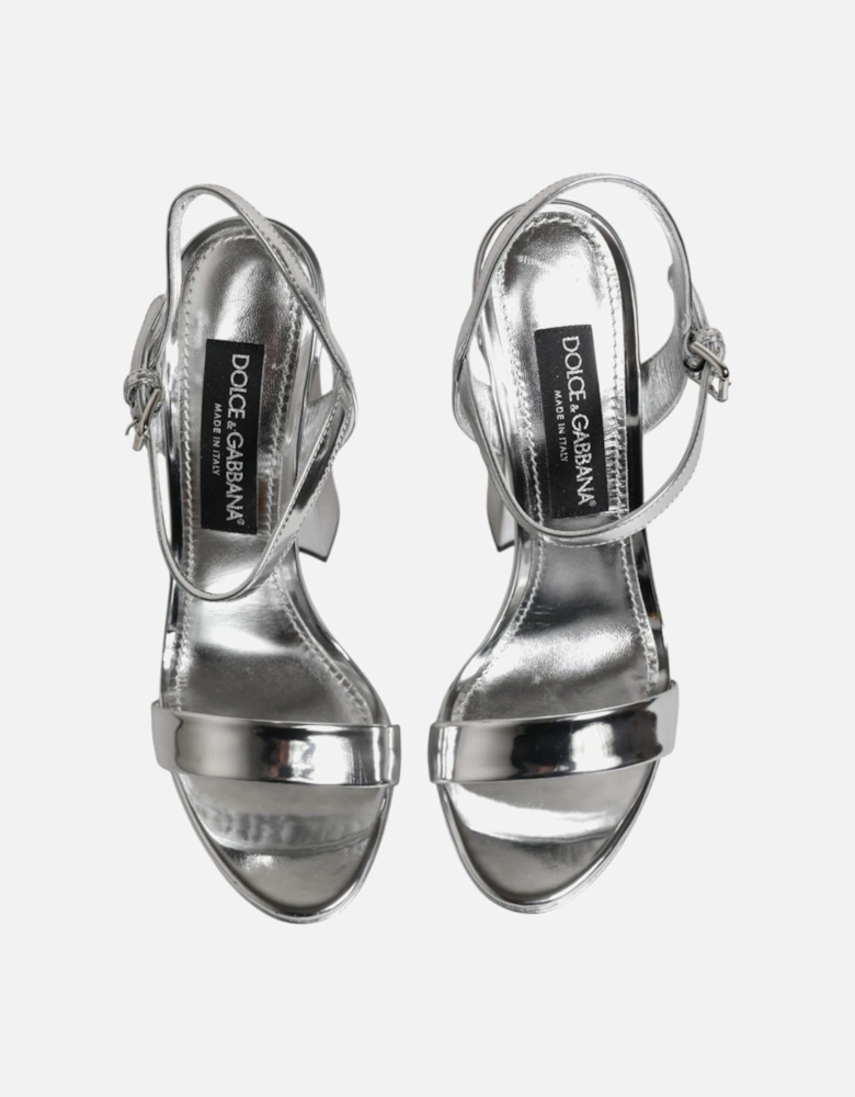 Ankle Strap Platform Heel Sandals Women - Silver