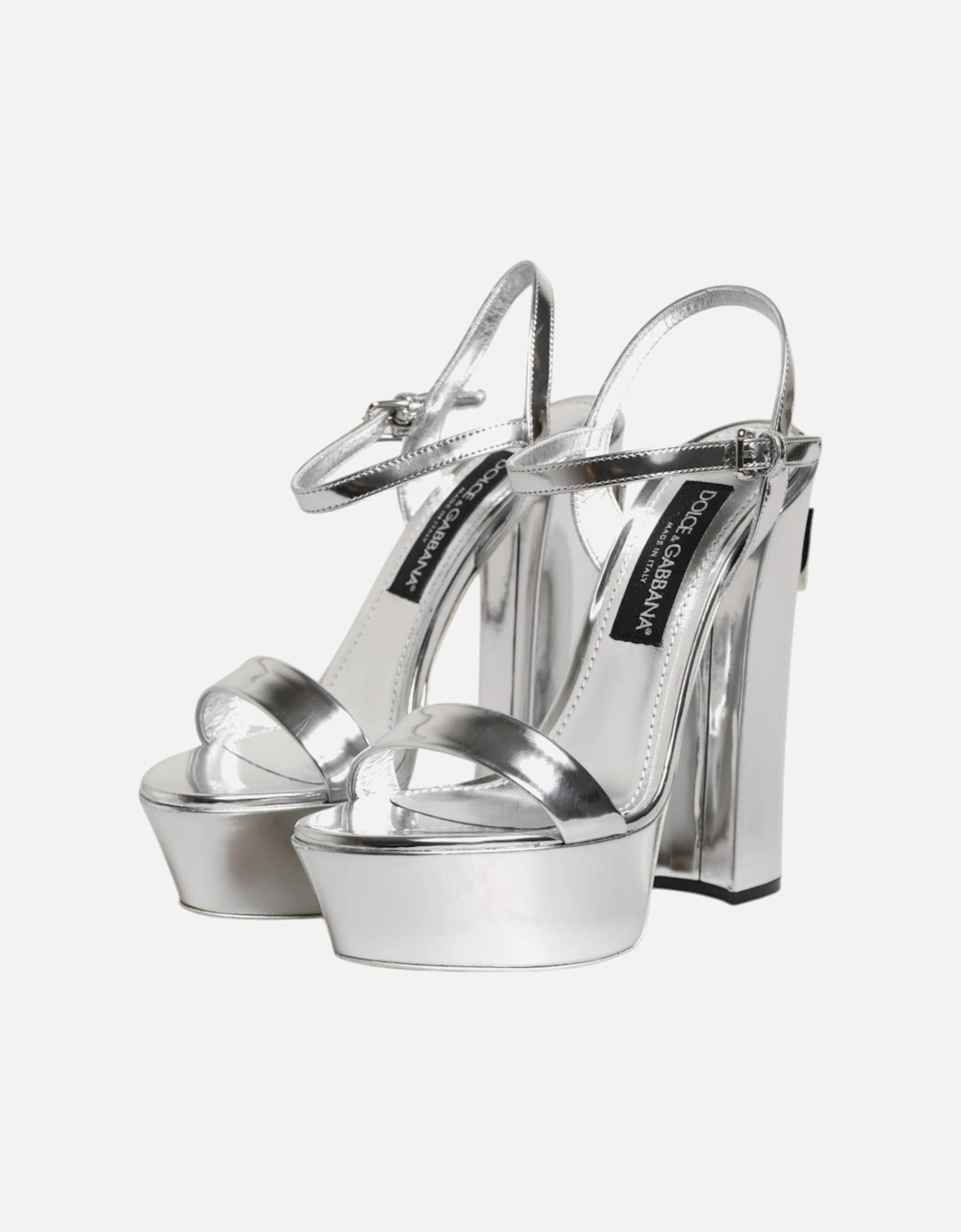 Ankle Strap Platform Heel Sandals Women - Silver