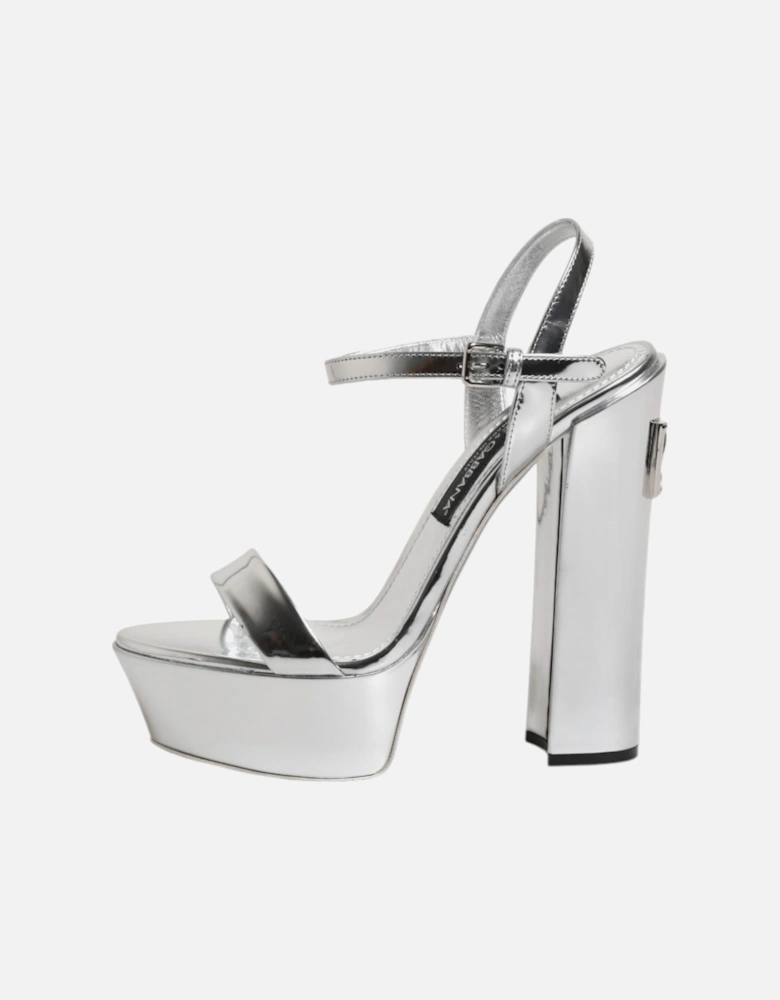Ankle Strap Platform Heel Sandals Women - Silver
