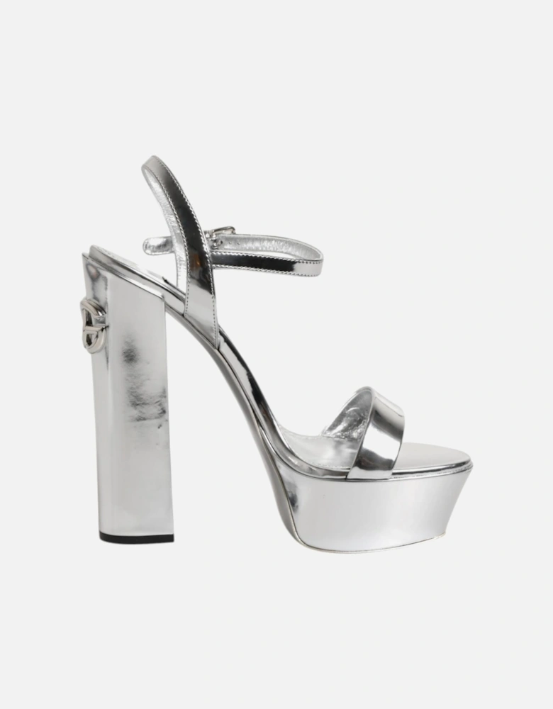 Ankle Strap Platform Heel Sandals Women - Silver