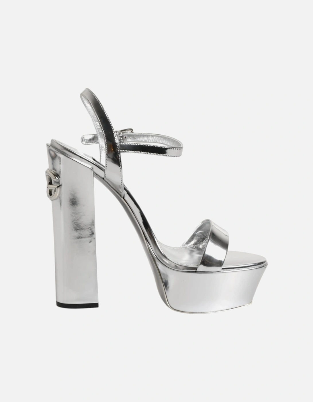 Ankle Strap Platform Heel Sandals Women - Silver, 7 of 6