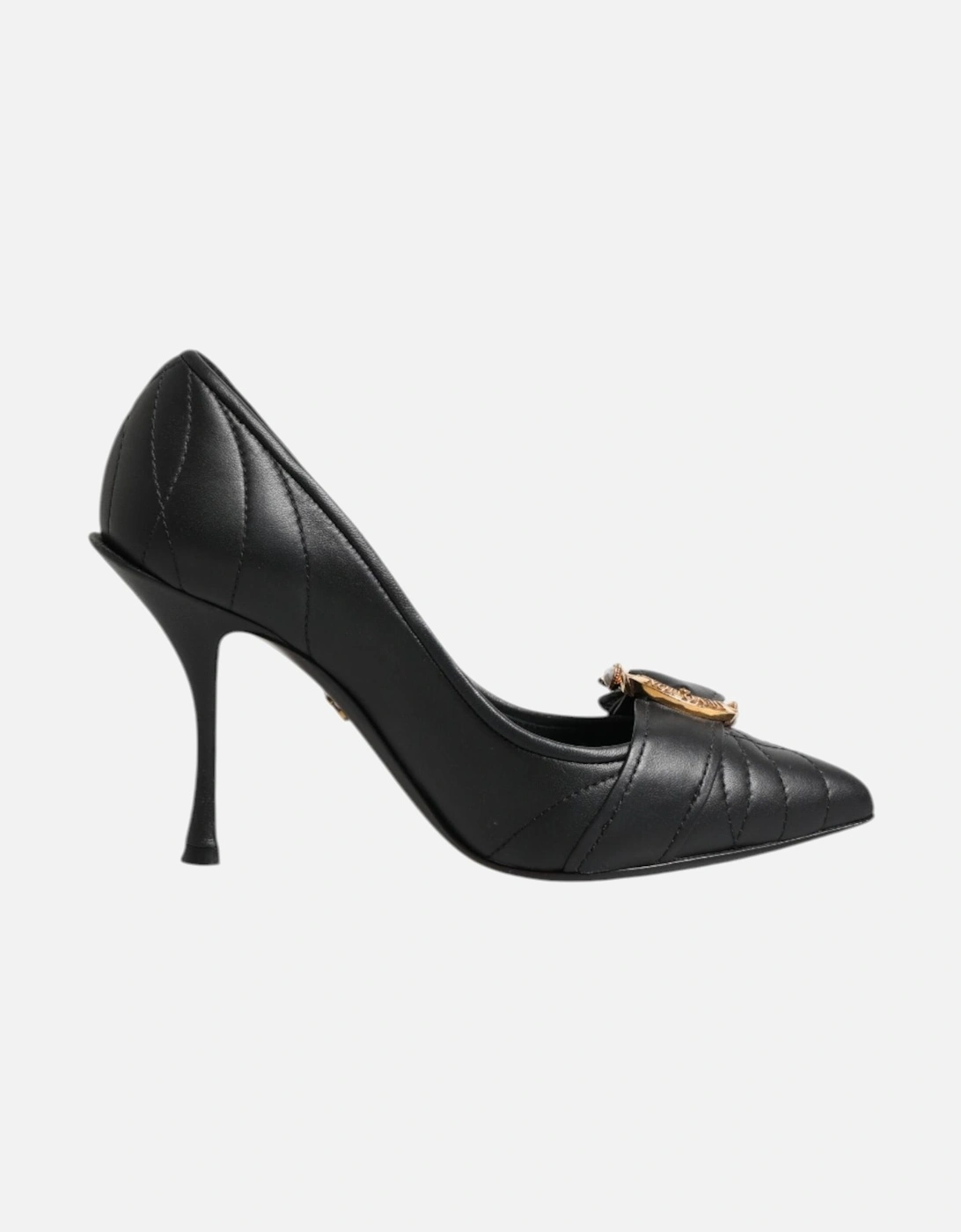 Quilted Leather Pumps with Devotion Buckle Women - Black, 7 of 6