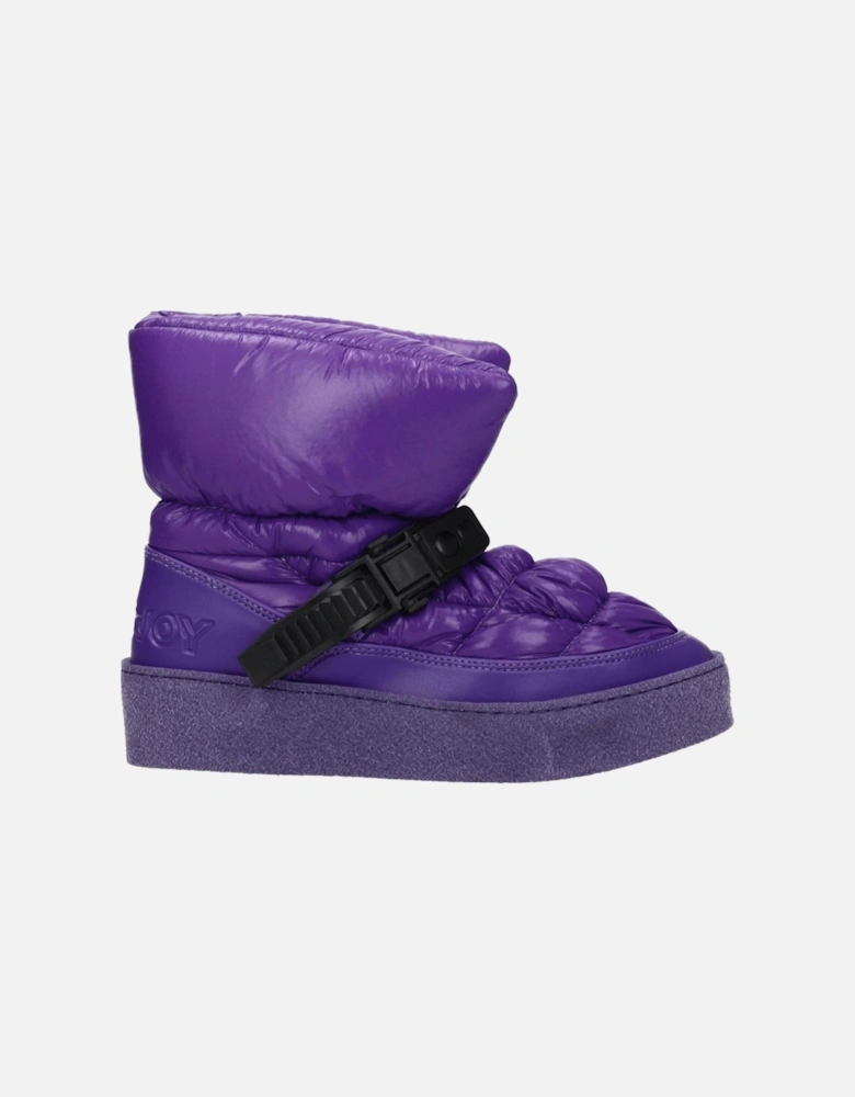 Suede Ankle Boots with Back Logo Women - Purple