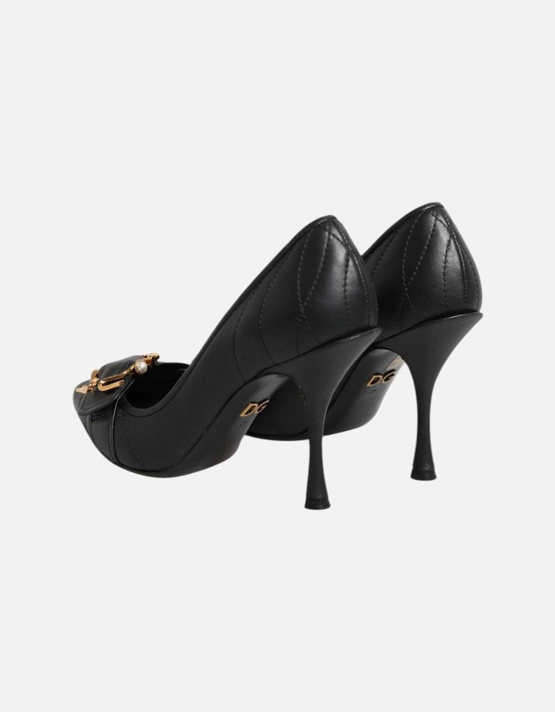 Quilted Leather Pumps with Devotion Buckle Women - Black