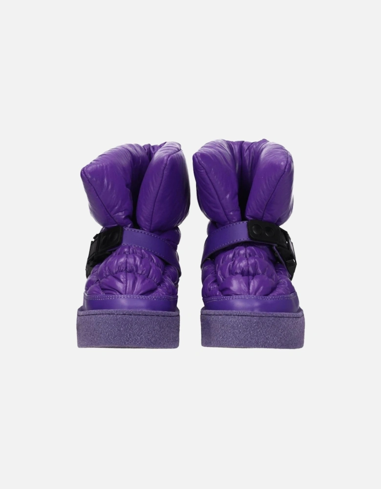 Suede Ankle Boots with Back Logo Women - Purple