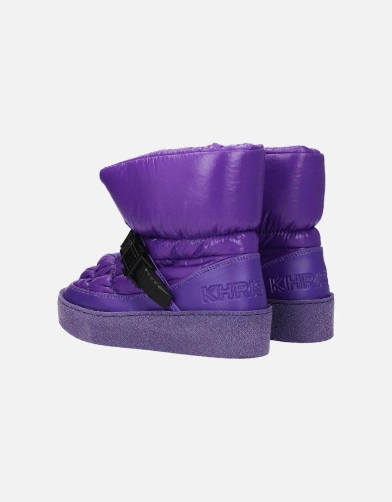 Suede Ankle Boots with Back Logo Women - Purple