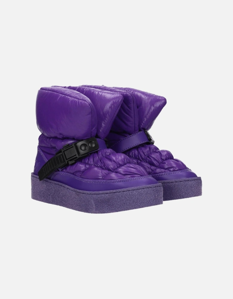 Suede Ankle Boots with Back Logo Women - Purple