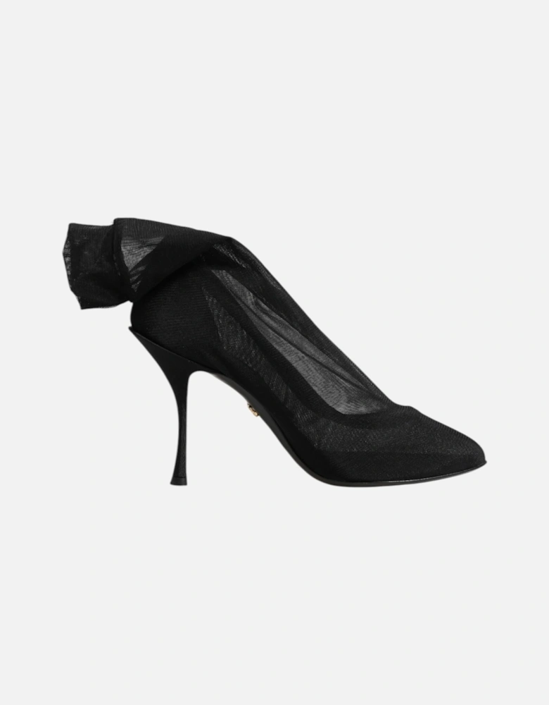Stretch Sock Boots with Leather Sole Women - Black