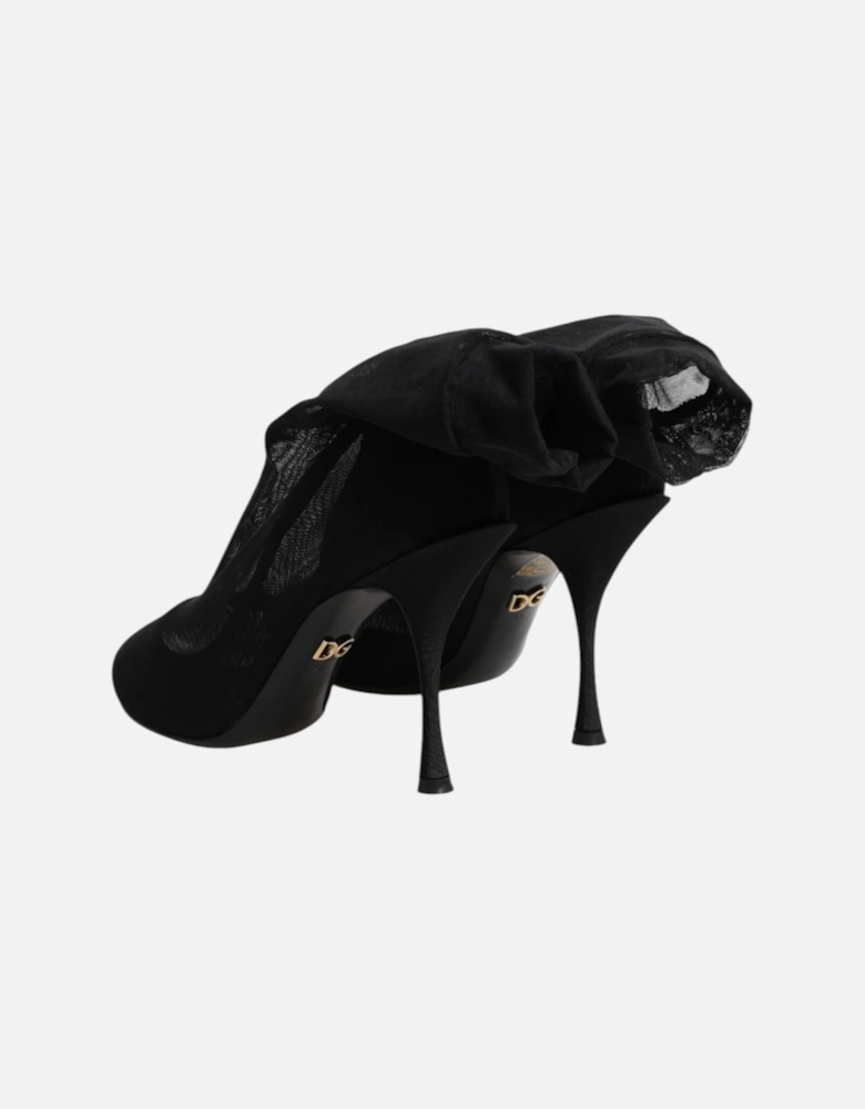 Stretch Sock Boots with Leather Sole Women - Black