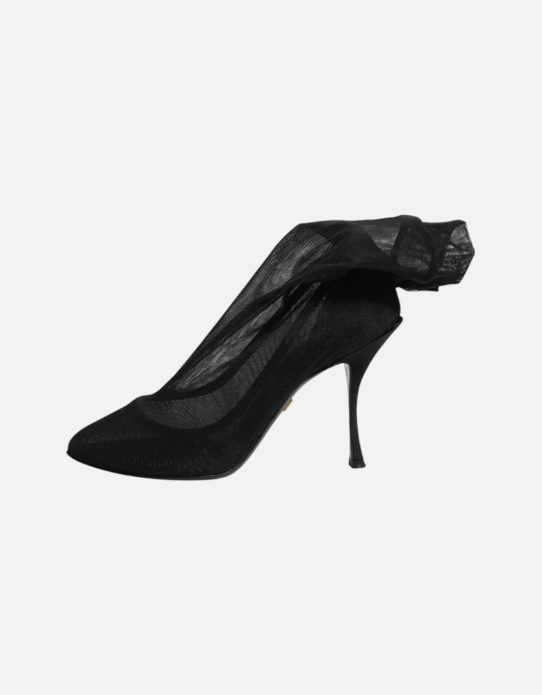 Stretch Sock Boots with Leather Sole Women - Black