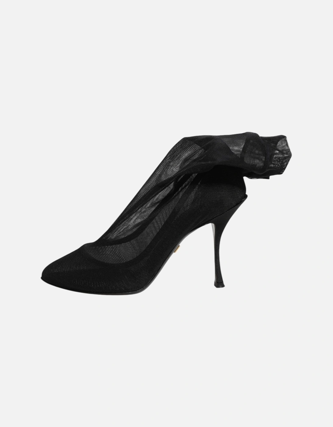 Stretch Sock Boots with Leather Sole Women - Black