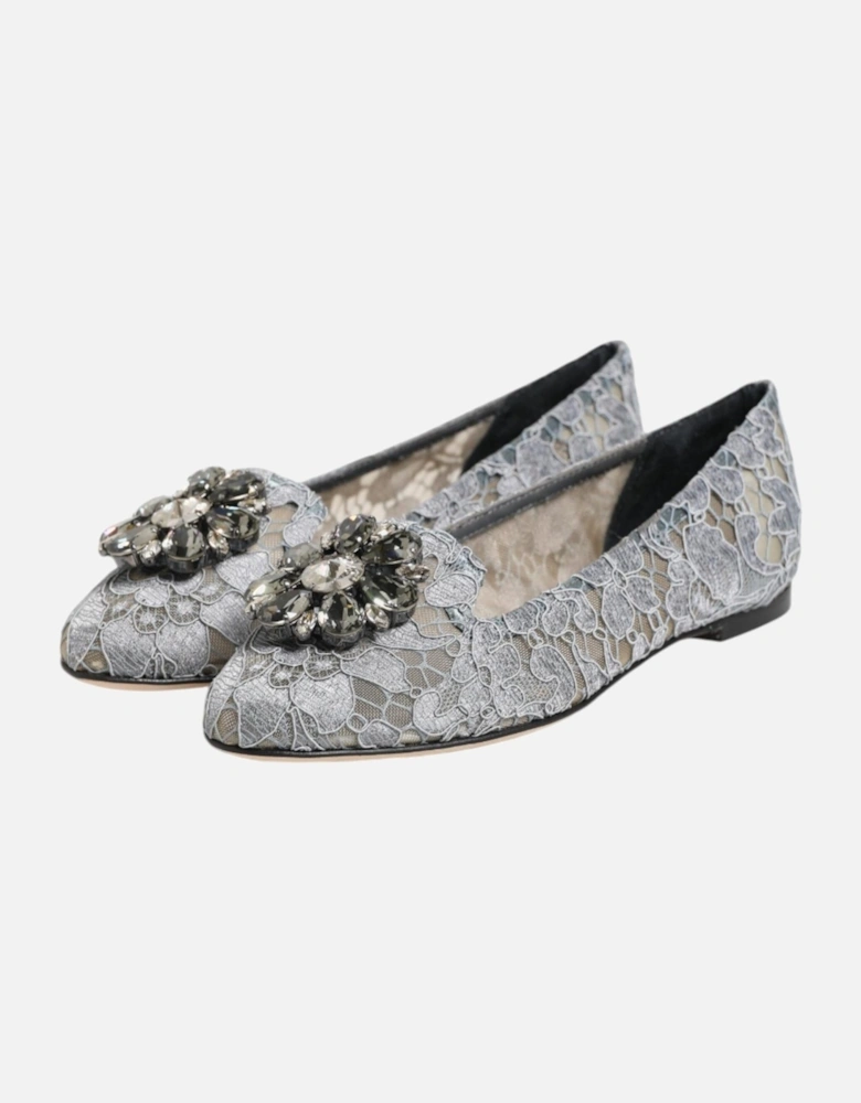 Elegant Taormina Lace Vally Flat Shoes Women - Gray