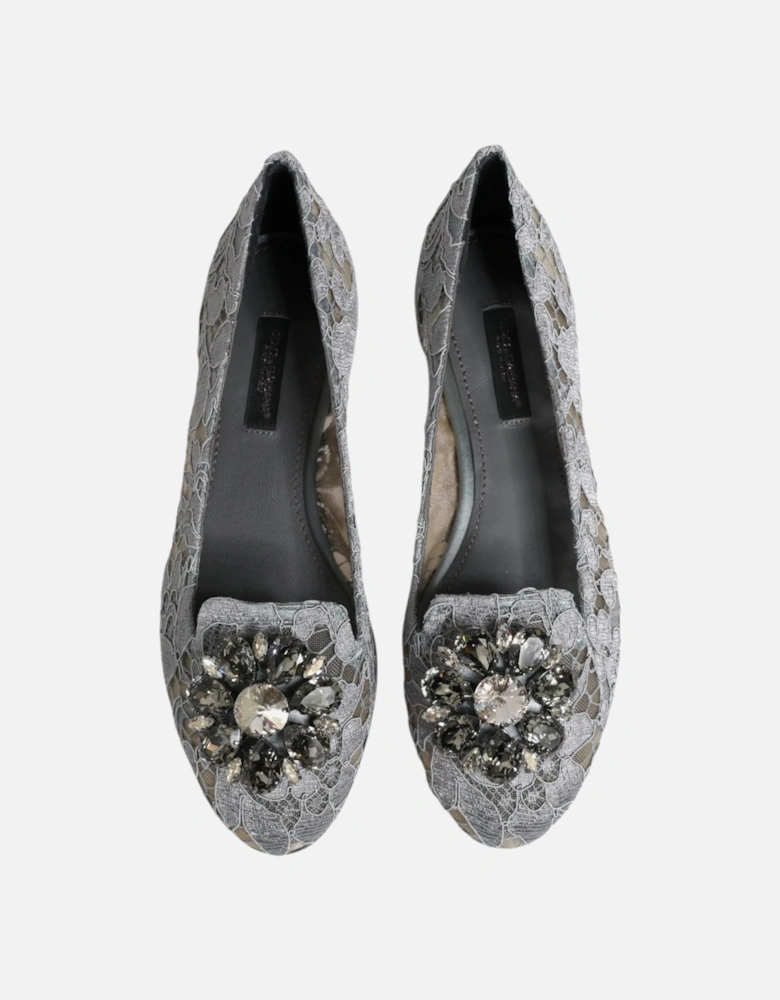 Elegant Taormina Lace Vally Flat Shoes Women - Gray