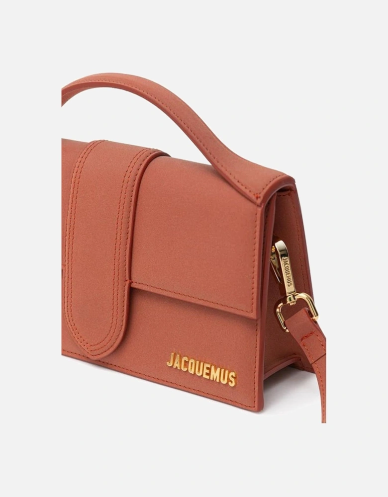Leather Shoulder Bag with Top Handle Women - Red