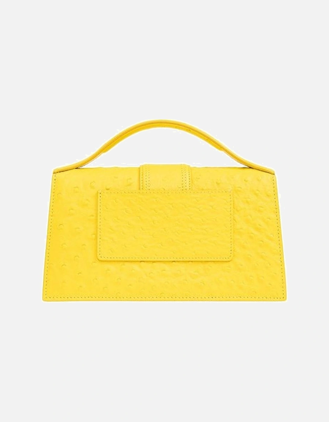 Leather Flap Top Handbag with Shoulder Strap Women - Yellow Bags