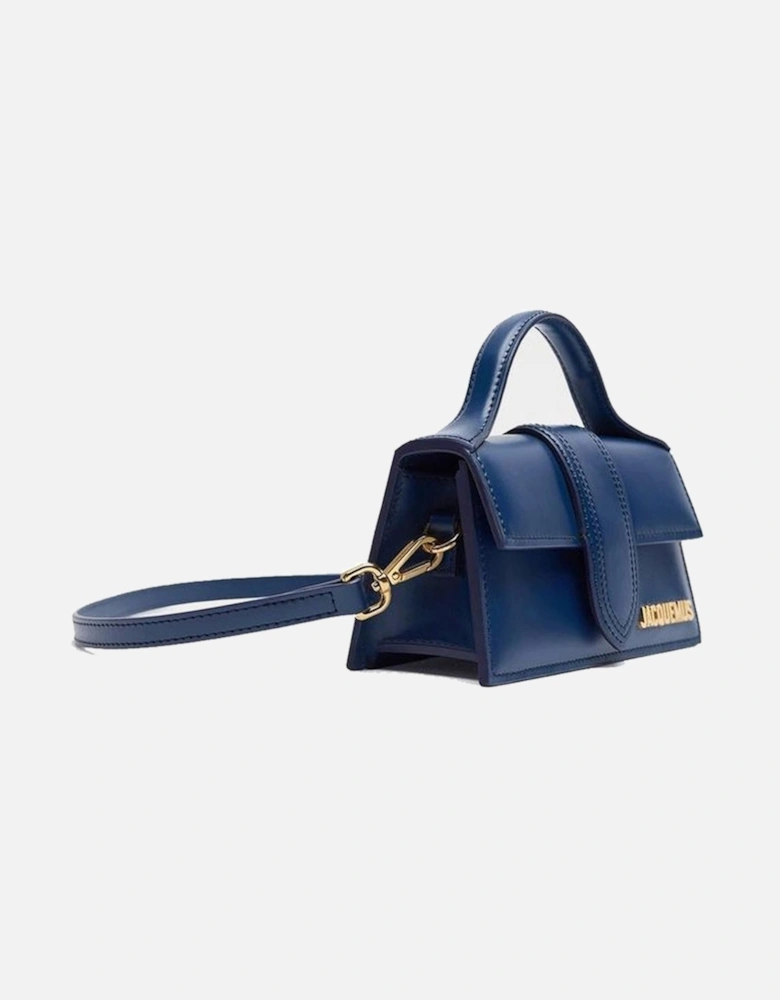 Leather Flap Top Bag with Detachable Strap Women - Blue
