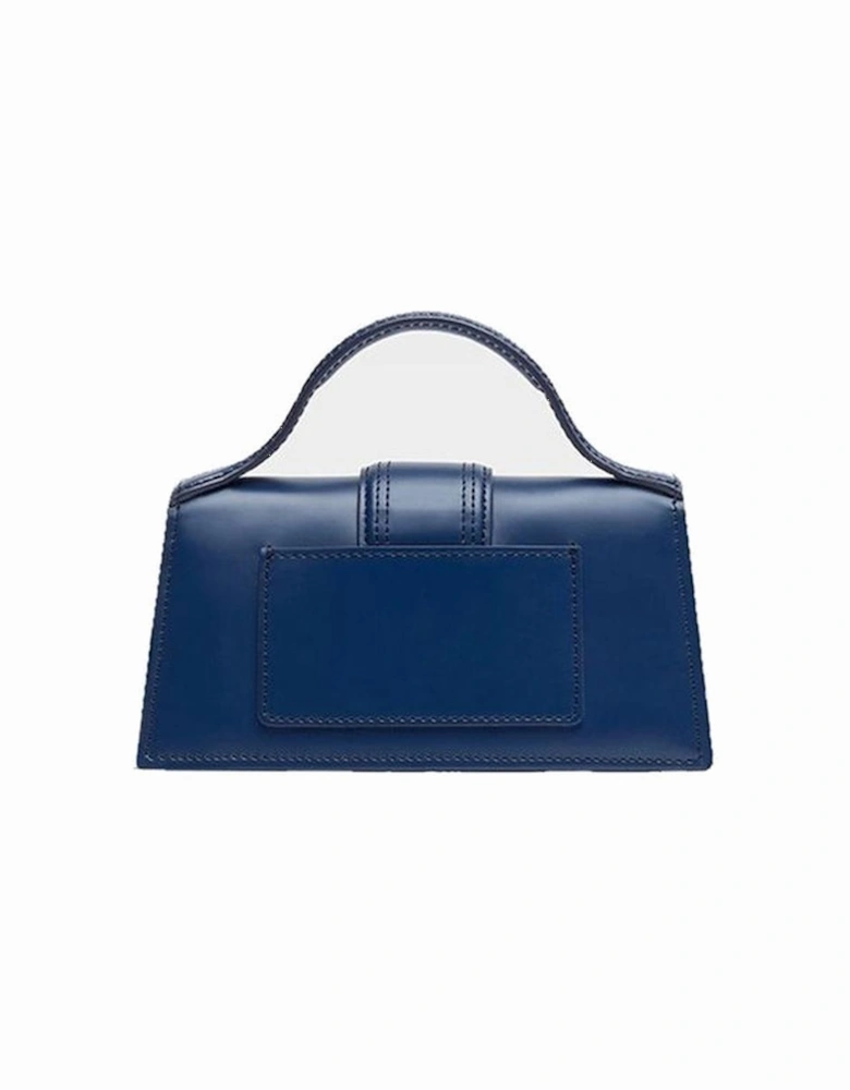 Leather Flap Top Bag with Detachable Strap Women - Blue