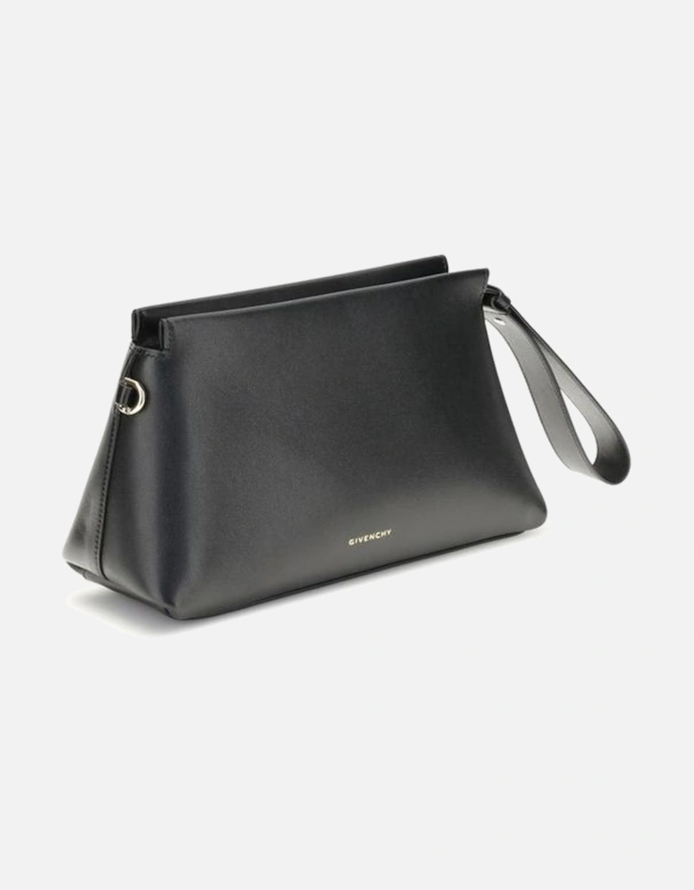 Leather Day Pouch with Gold-Tone Details Women - Black Clutch Bags