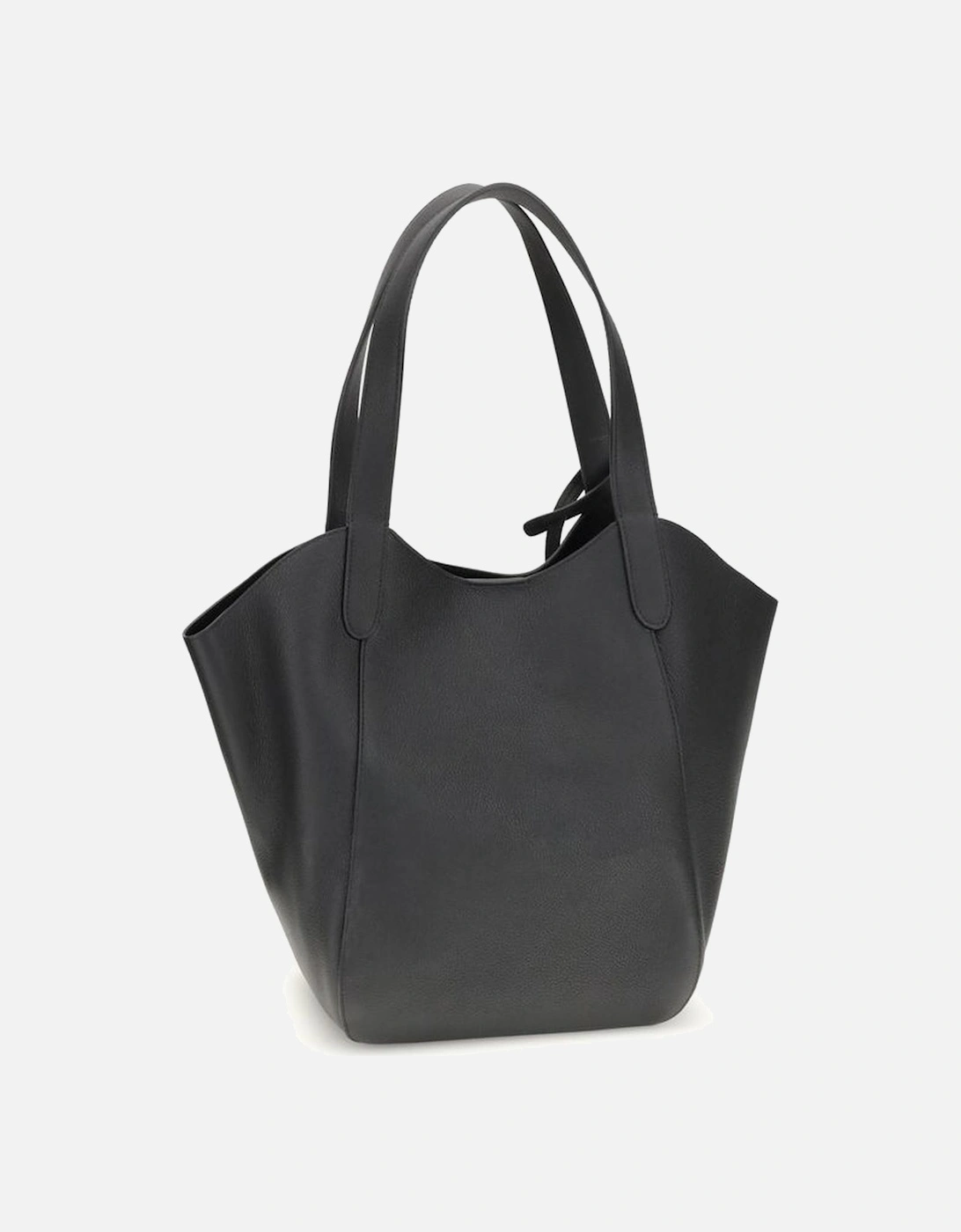 Medium Suede Handbag with Metal Ring Closure Women - Black