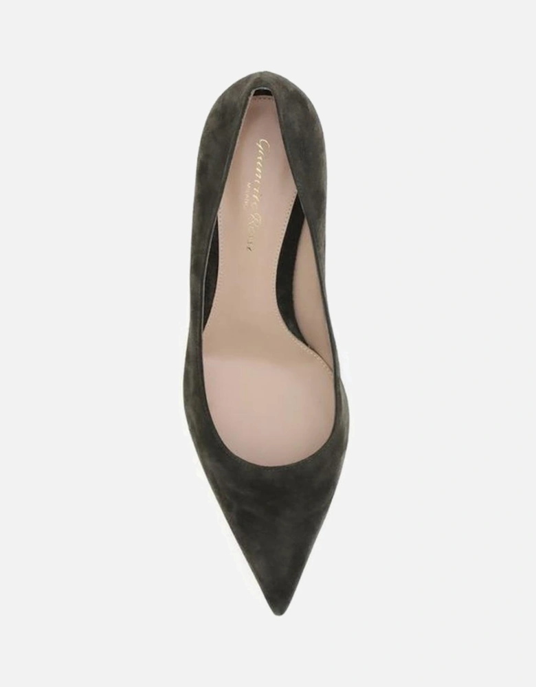 Suede Pumps with Kitten Heel and Almond Toe Women - Brown