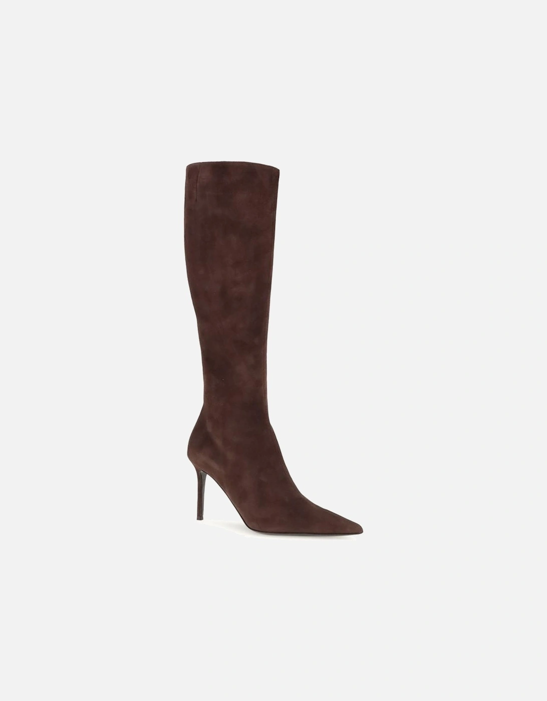 High Suede Stiletto Heel Knee-High Boots Women - Brown
