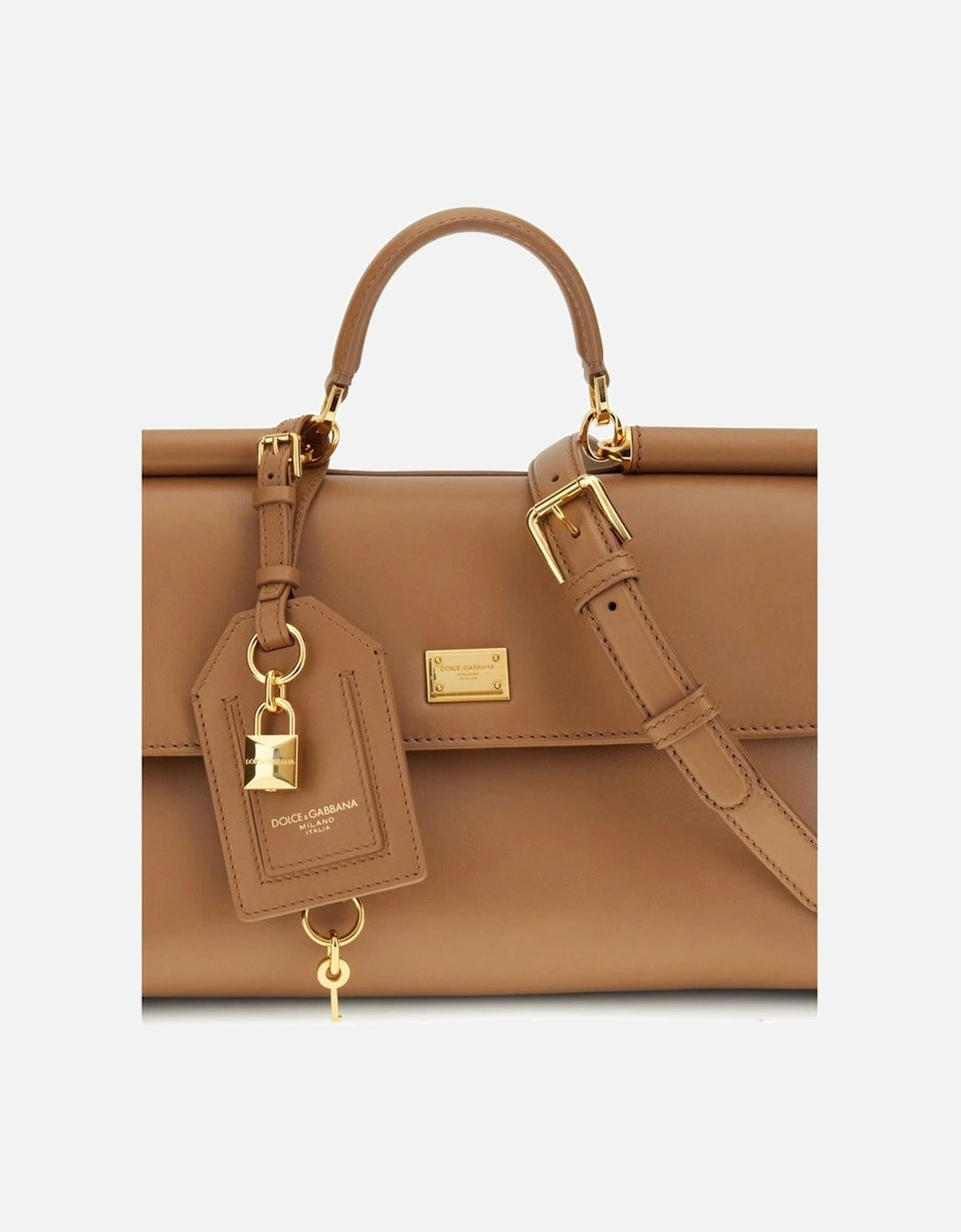 My Sicily Leather Handbag with Top Handle Women - Beige Shoulder Bags