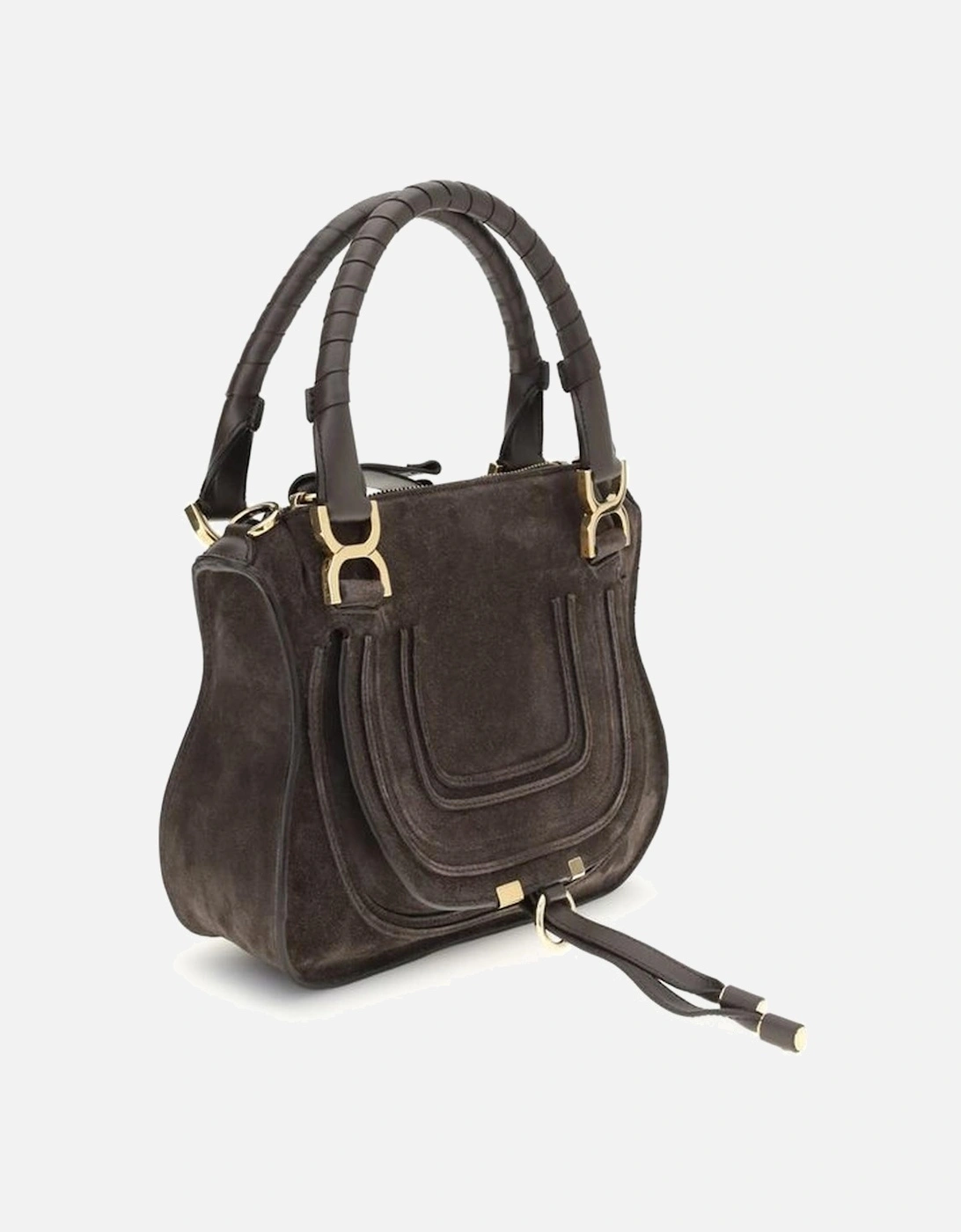 Small Suede Shoulder Bag with Tassel Detail Women - Brown