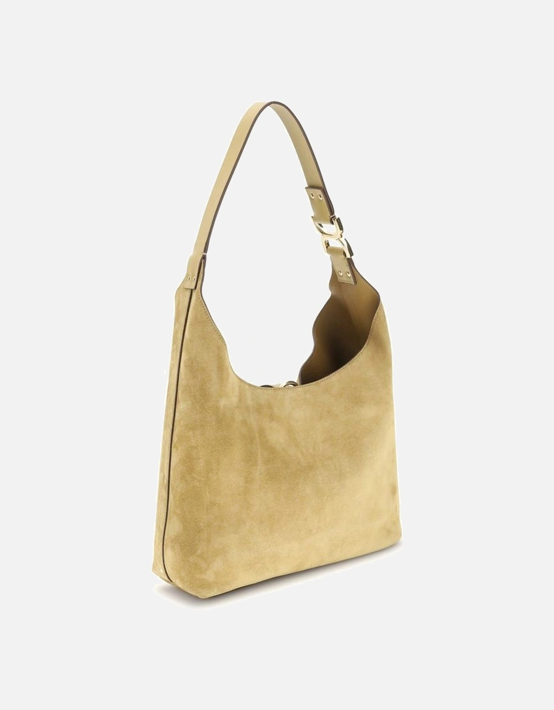 Suede Calfskin Shoulder Bag with Tasseled Closure Women - Beige