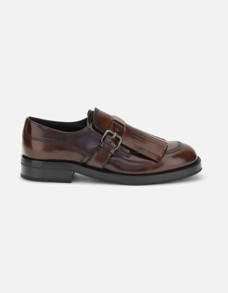 Classic Leather Lace-Up Shoes with Fringe Detailing Women - Brown