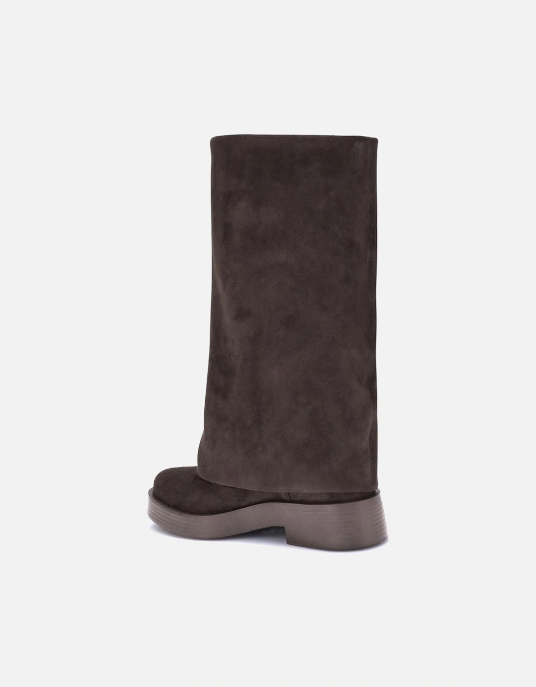 Charlie Suede-Effect Round Toe Boots Women - Brown