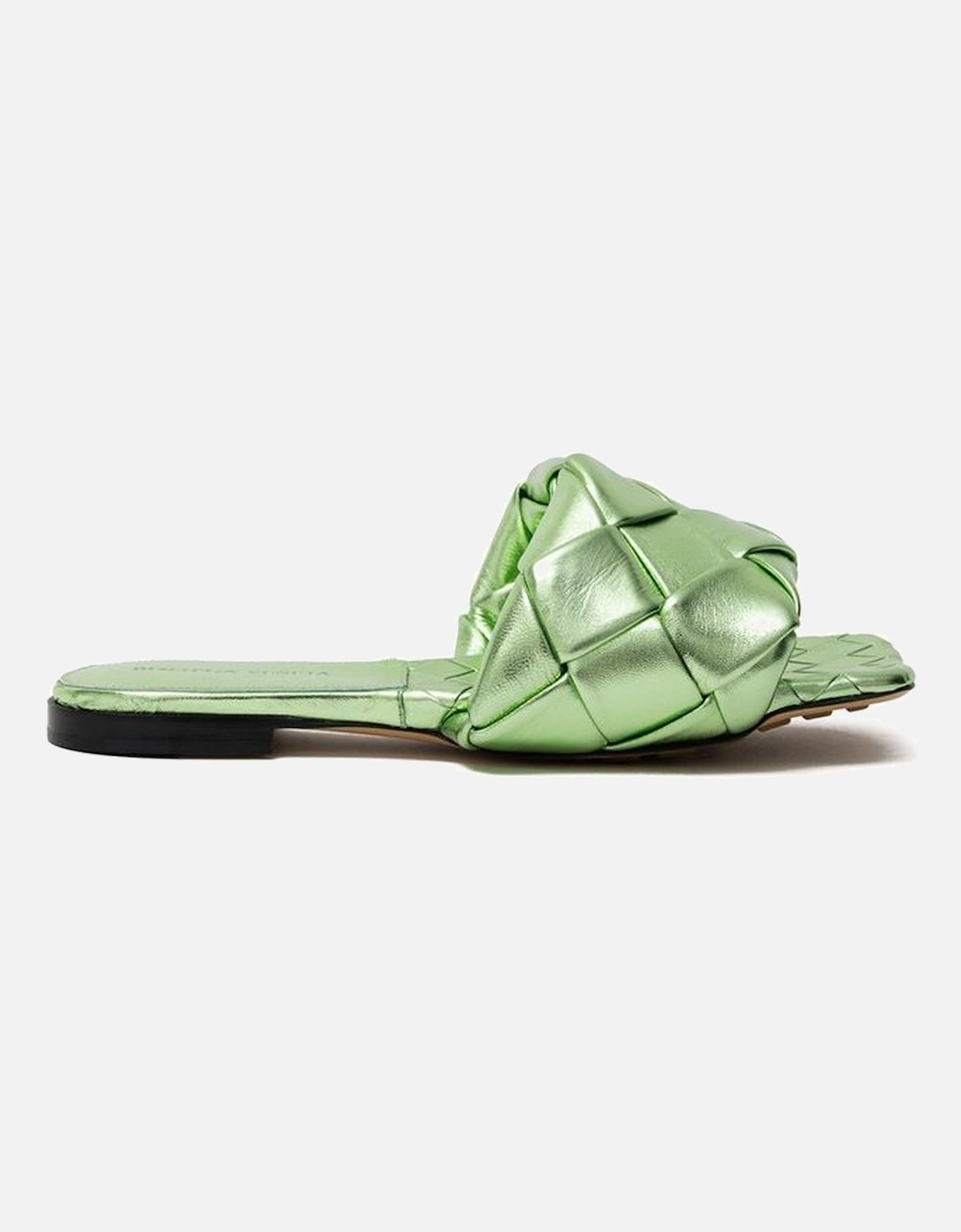 Leather High-Top Sneakers with Gold Accents Women - Green Sandals, 6 of 5