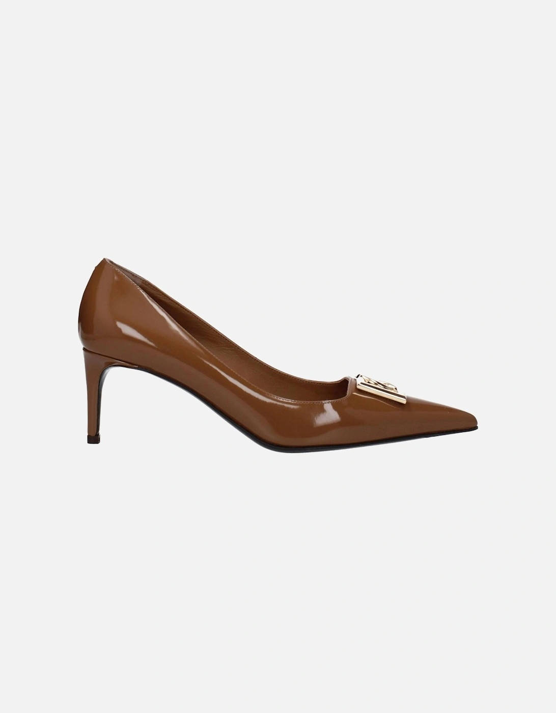 Pointy Toe Mid Heel Leather Pumps Women - Brown, 6 of 5