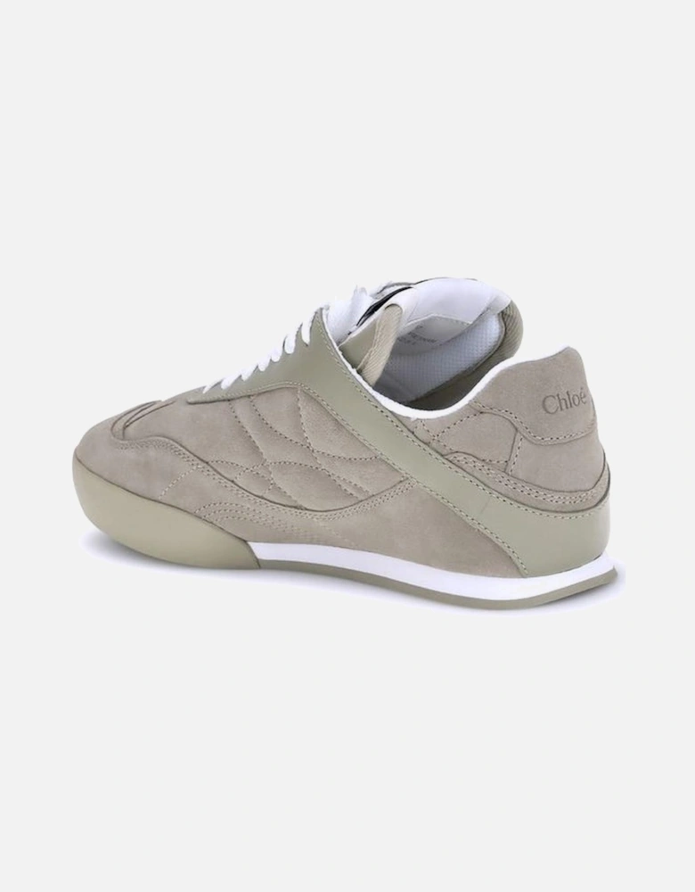 Kick Suede Paneled Sneakers with Lace-up Closure Women - Beige