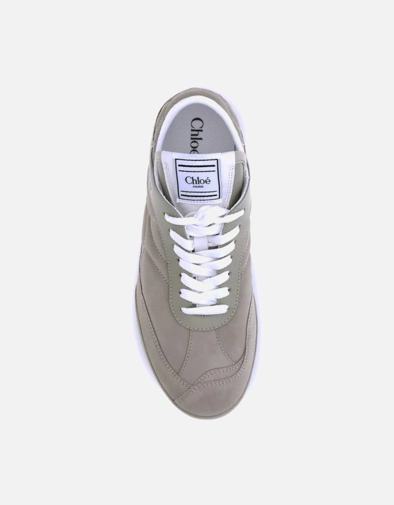 Kick Suede Paneled Sneakers with Lace-up Closure Women - Beige