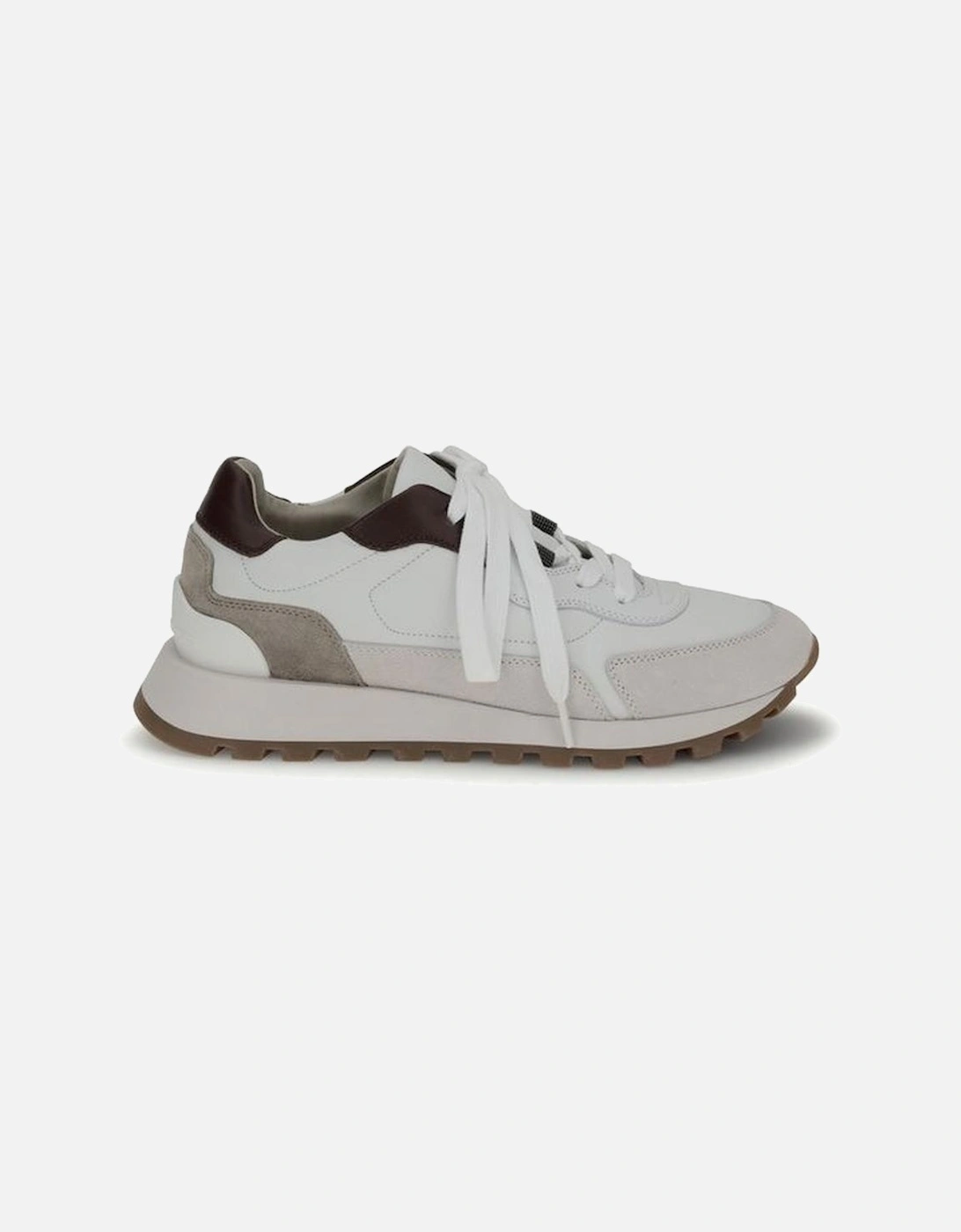 Leather Sneakers with Shiny Jewel Details Women - White, 5 of 4