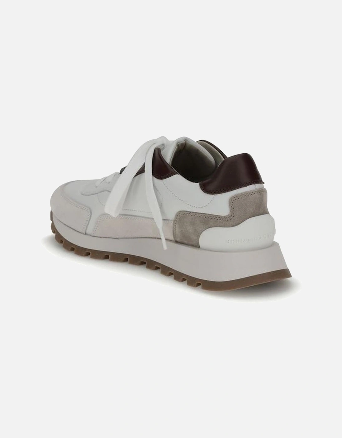 Leather Sneakers with Shiny Jewel Details Women - White
