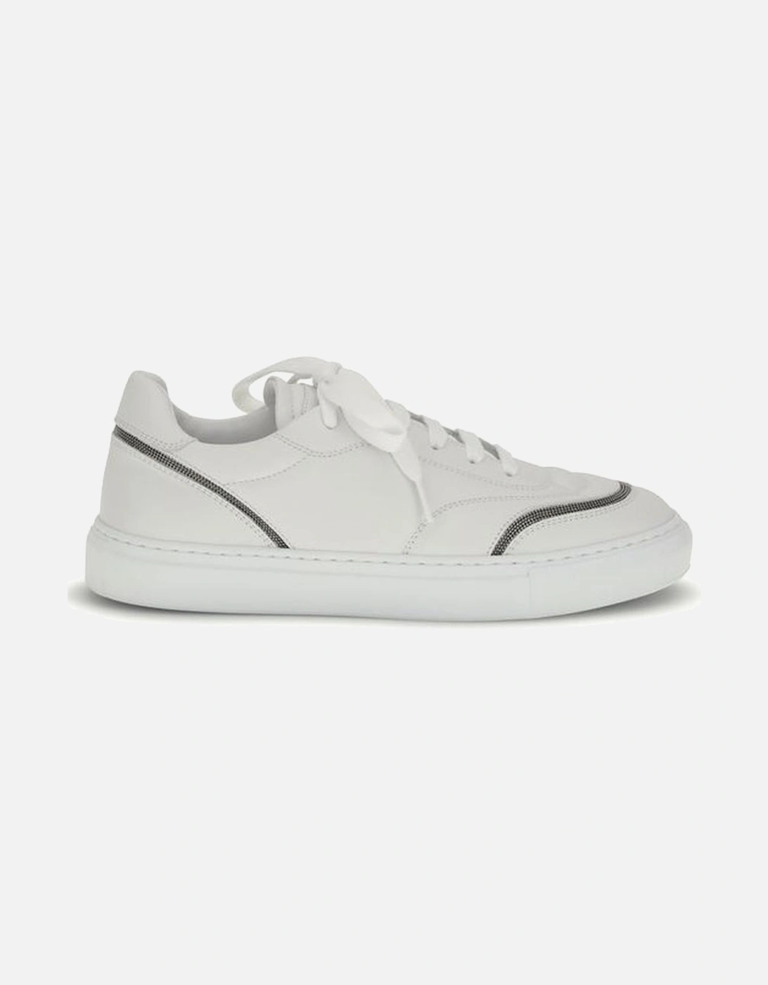 Leather Sneakers with Shiny Details Women - White, 5 of 4