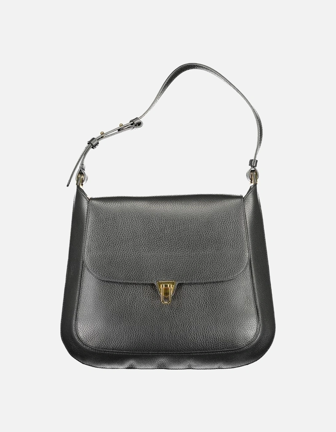 Leather Handbag with Adjustable Shoulder Strap Women - Black, 4 of 3
