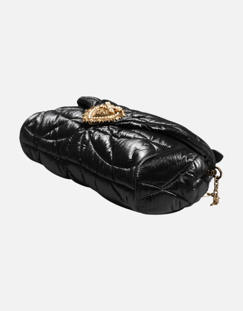 Quilted Leather Satchel with Chain Strap Women - Black Shoulder Bags