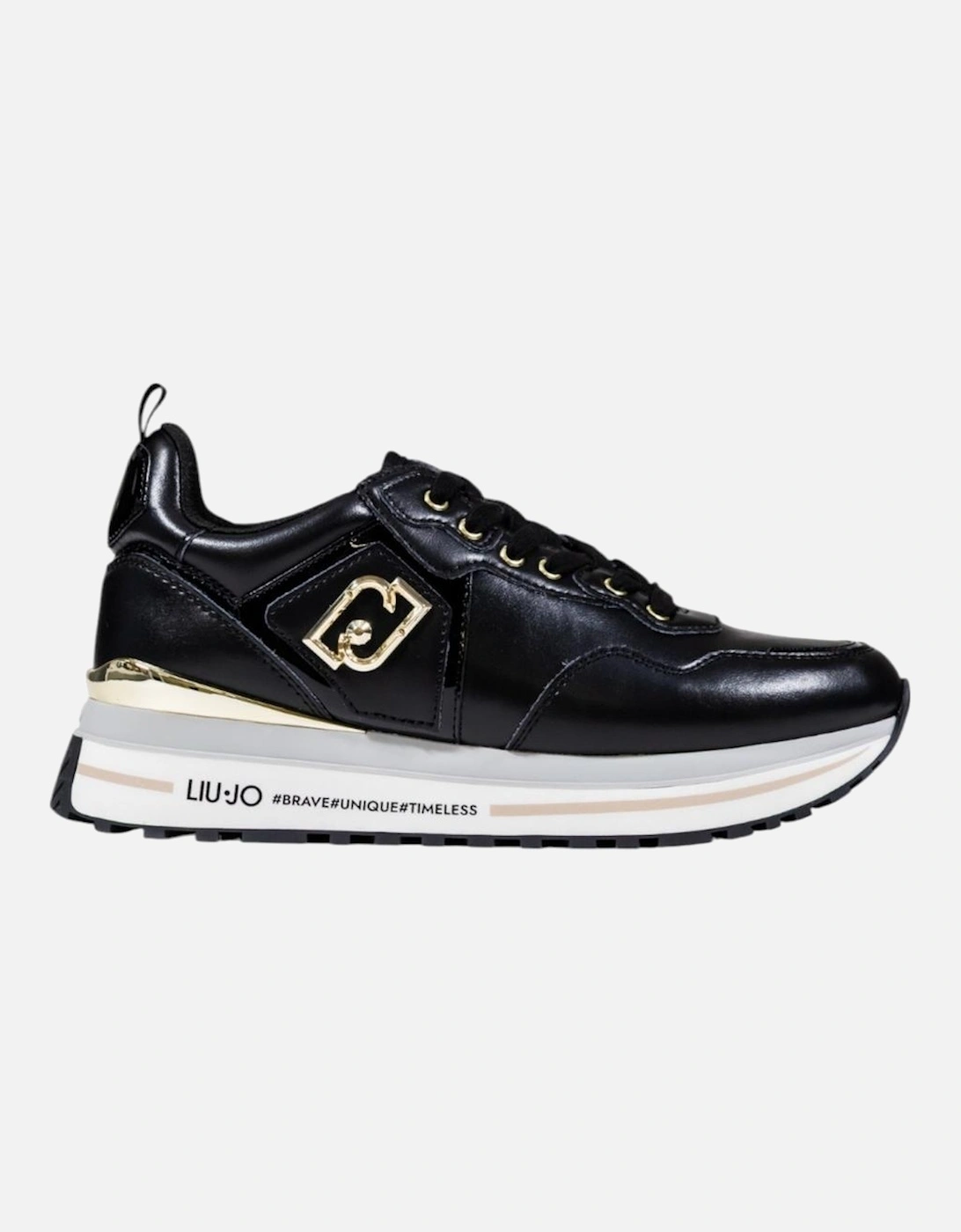 Slip-On Sporty Faux Leather Sneakers Women - Black, 4 of 3
