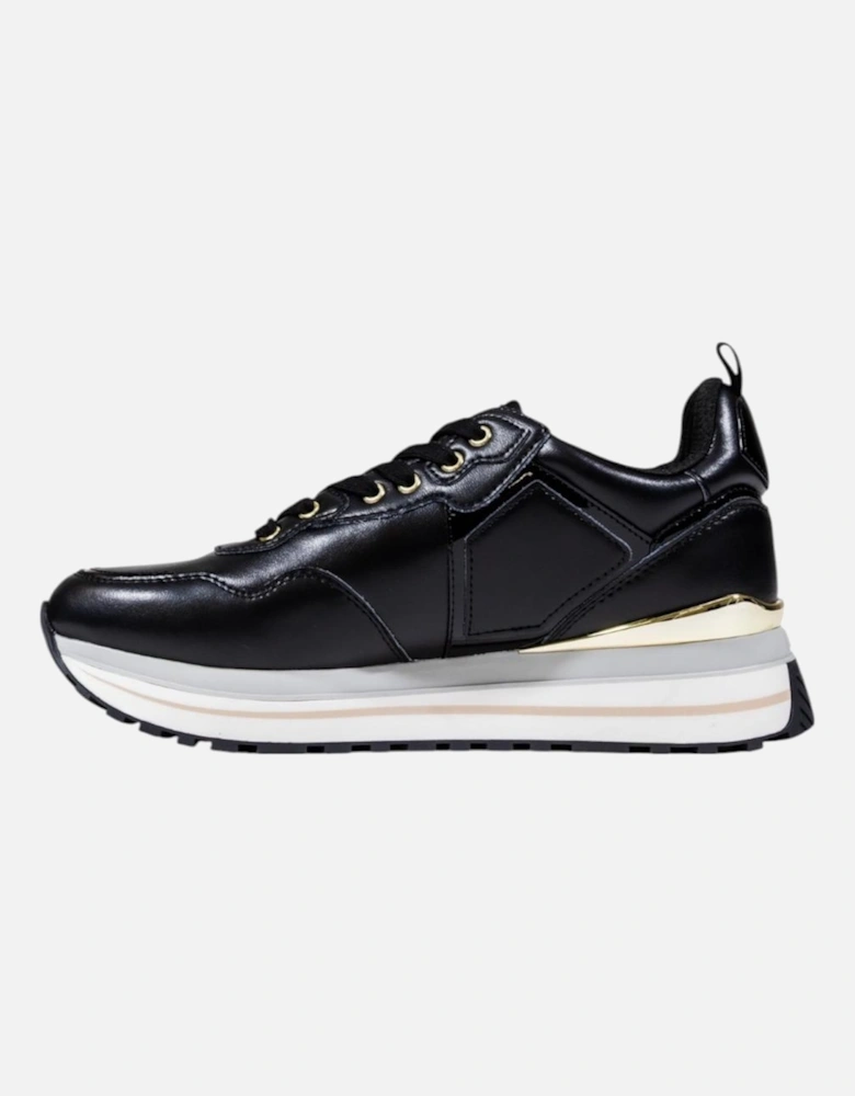 Slip-On Sporty Faux Leather Sneakers Women - Black