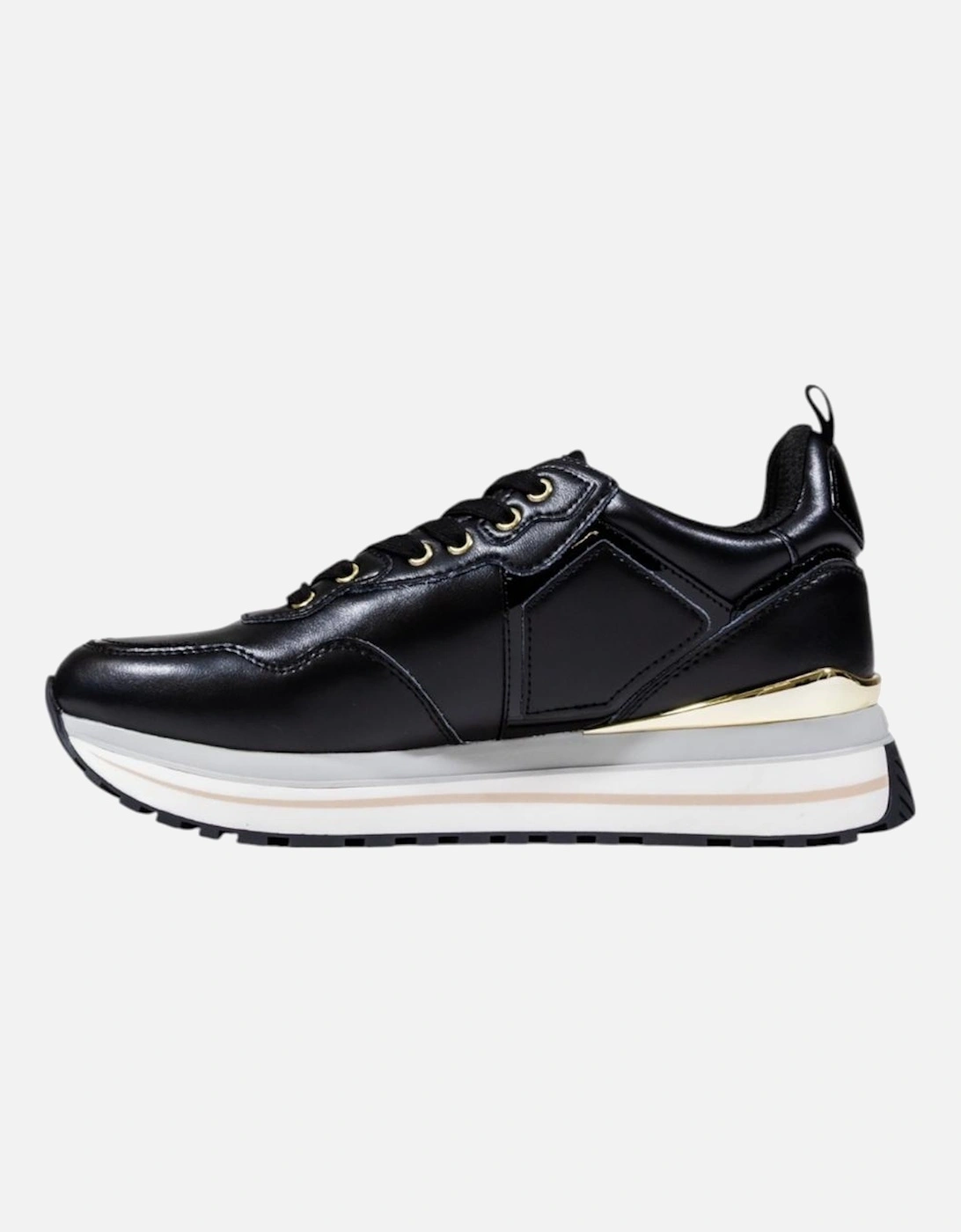 Slip-On Sporty Faux Leather Sneakers Women - Black