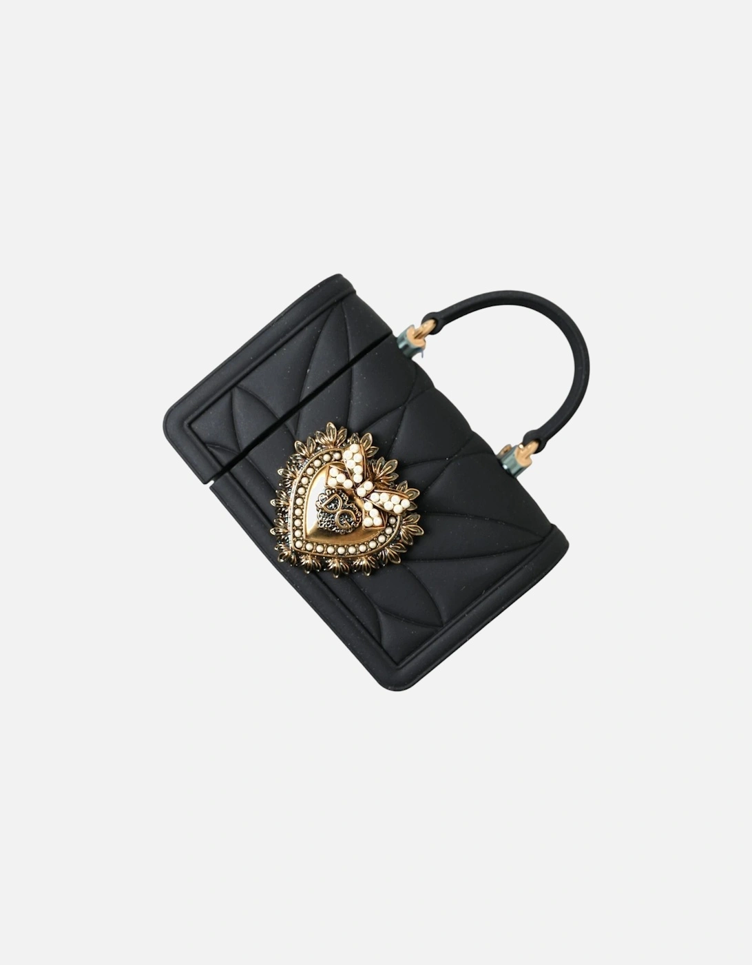 Quilted Effect Airpods Case with Chain Strap Women - Black