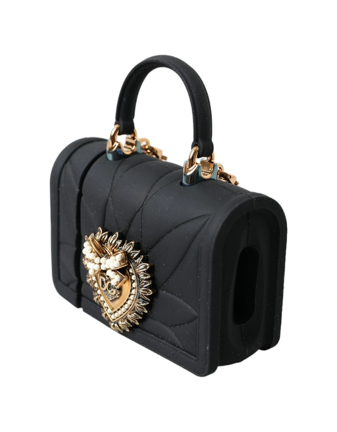 Quilted Effect Airpods Case with Chain Strap Women - Black