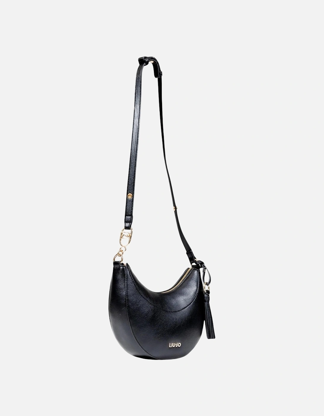 Polyurethane Shoulder Bag with Zip Fastening Women - Black