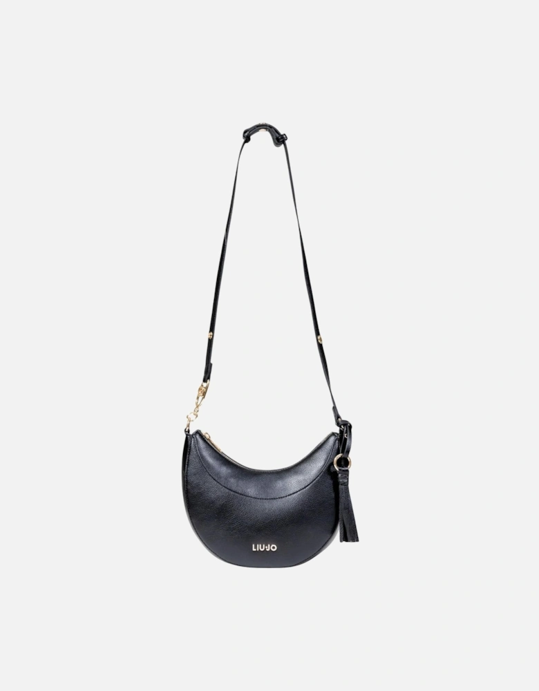 Polyurethane Shoulder Bag with Zip Fastening Women - Black
