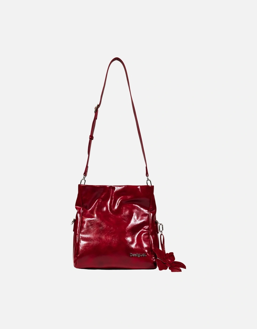 Handbag with Zip and Shoulder Strap Women - Red Bags
